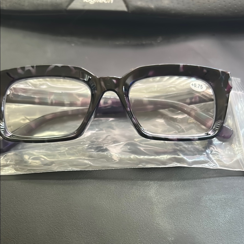 Tortoise Shell Square Glasses Readers +0.75